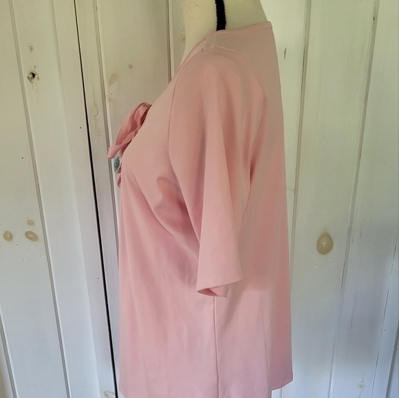 Eloquii Pink Lace Up T Shirt Size 14/16 - Picture 5 of 9